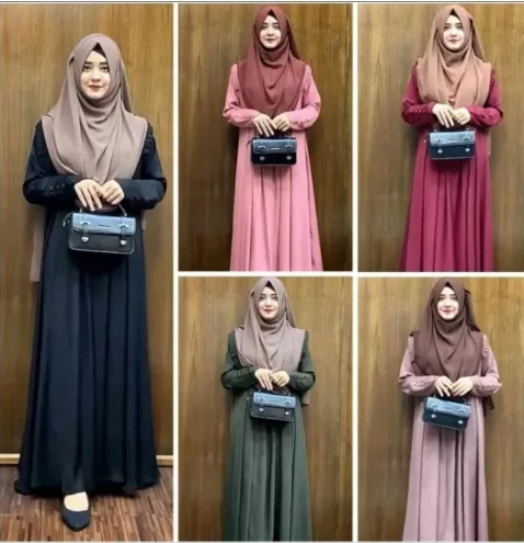 abaya borka (Aziya Borka) (No Hijab) Dubai Cherry stylish party borka fashion collection Fashionable khimar Lycra borka for Women